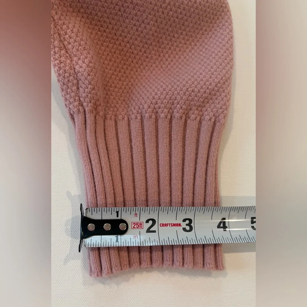 Merokeety Blush Pink Exposed Hem Sleeve Ribbed Stretchy Button-Up Cardigan Large - Picture 11 of 15